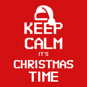 KEEP CALM ITS CHRISTMAS TIME-Gyerek kapucnis pulóver