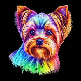 Színes yorkshire terrier kutya rajz -Gyerek kapucnis pulóver