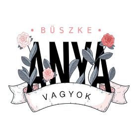 Büszke anya vagyok - fekete felirat-Női V-nyakú póló