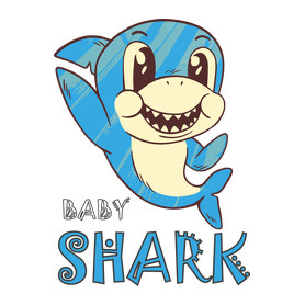 Bébi cápa - baby shark-Női V-nyakú póló