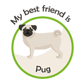 My best friend - Pug-Női V-nyakú póló