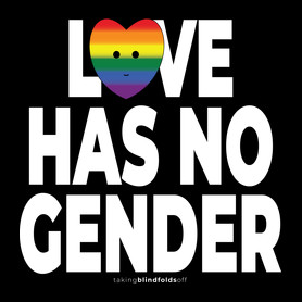 Love has no gender - humanista grafika - LMBT / LMBTQI (126)-Női V-nyakú póló