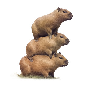 Capybara kupac-Női V-nyakú póló