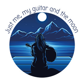 Just me, my guitar and the moon-Női V-nyakú póló