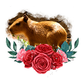 Capybara rózsával-Gyerek póló