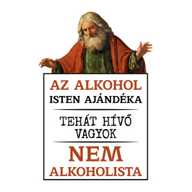 Az alkohol Isten ajándéka - fekete-Párnahuzat, Díszpárnahuzat