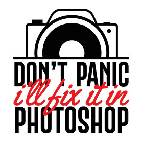 Don't panic, I'll fix it in Ps (black)-Párnahuzat, Díszpárnahuzat