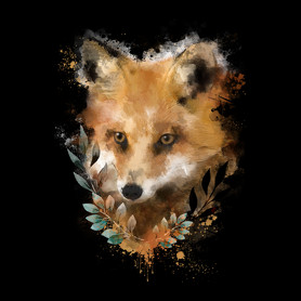 watercolor fox-Bögre