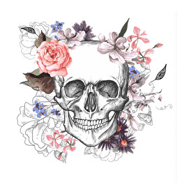 Skull with Flowers-Bögre