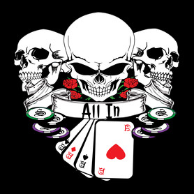 Poker Skulls-Kitűző, hűtőmágnes