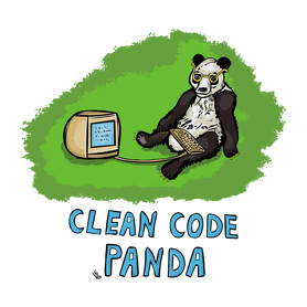 clean code panda-Kitűző, hűtőmágnes