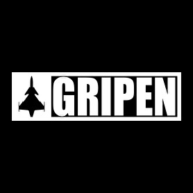 Gripen - fehér-Kitűző, hűtőmágnes