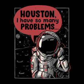 Houston, baj van-Kitűző, hűtőmágnes