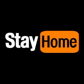 Stay home-Kitűző, hűtőmágnes