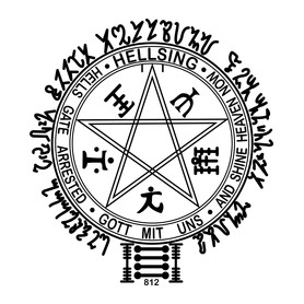 Hellsing logo-Kitűző, hűtőmágnes