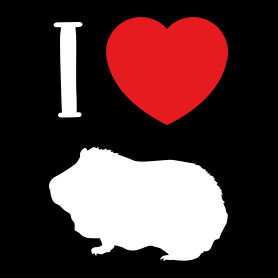 I love guinea pig (white)-Kötény