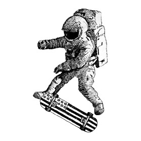 Kickflip in space-Vászonkép