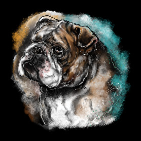 bulldog watercolor-Oversized póló