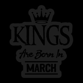 KINGS are born in March - fekete-Oversized kapucnis pulóver