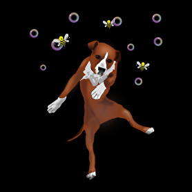 Dog dancing with bubbles-Oversized kapucnis pulóver