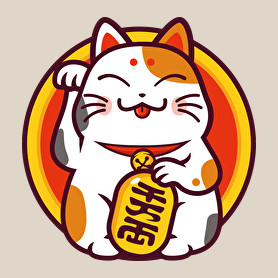 Lucky cat - Maneki neko-Oversized kapucnis pulóver