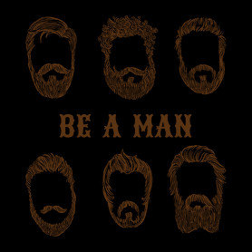 Be a man - Szakállas minta-Oversized kapucnis pulóver