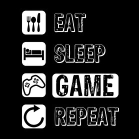 Eat, Sleep, Game, Repeat-Oversized kapucnis pulóver