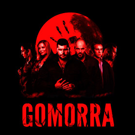 gomorra-red-Oversized kapucnis pulóver