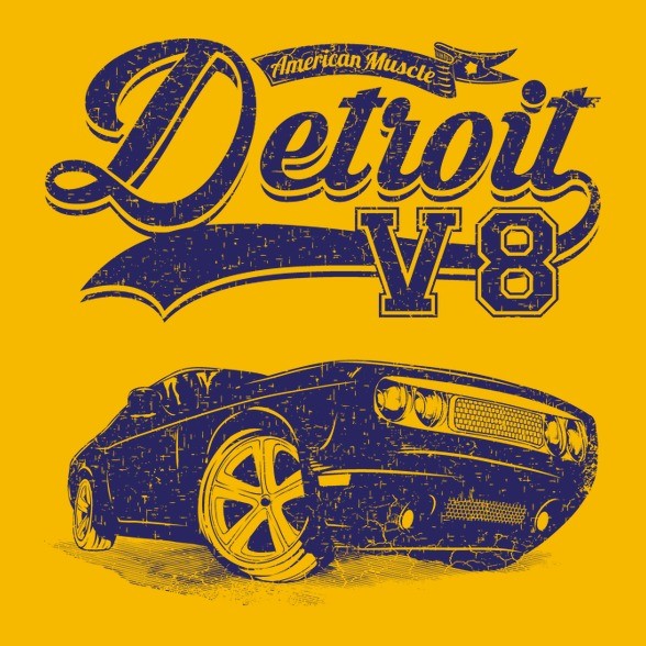 Detroit V8-Férfi póló