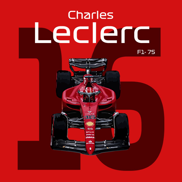 Charles Leclerc 16 autóversenyző - fehér felirat-Férfi póló