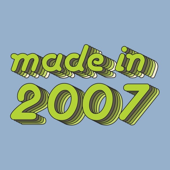 made-in-2007-green-grey-Férfi póló