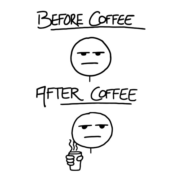 Before coffee after coffee-Férfi póló