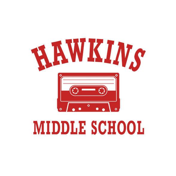 Hawkins Middle School - Piros-Férfi póló