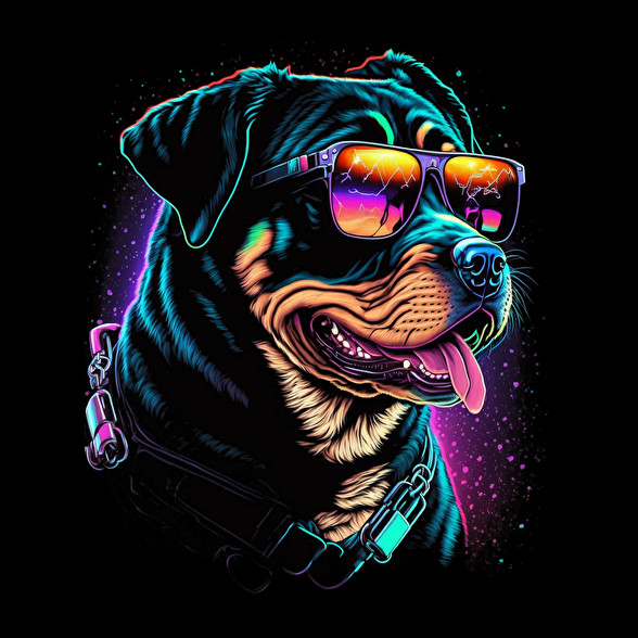 Retro Rottweiler-Férfi póló