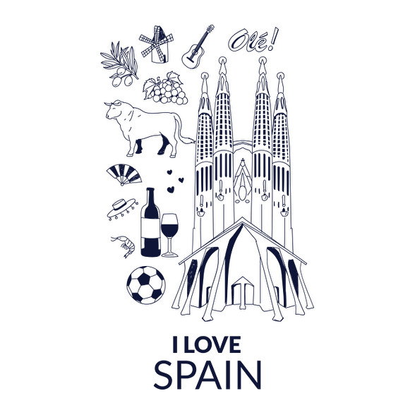 I LOVE SPAIN-Férfi póló