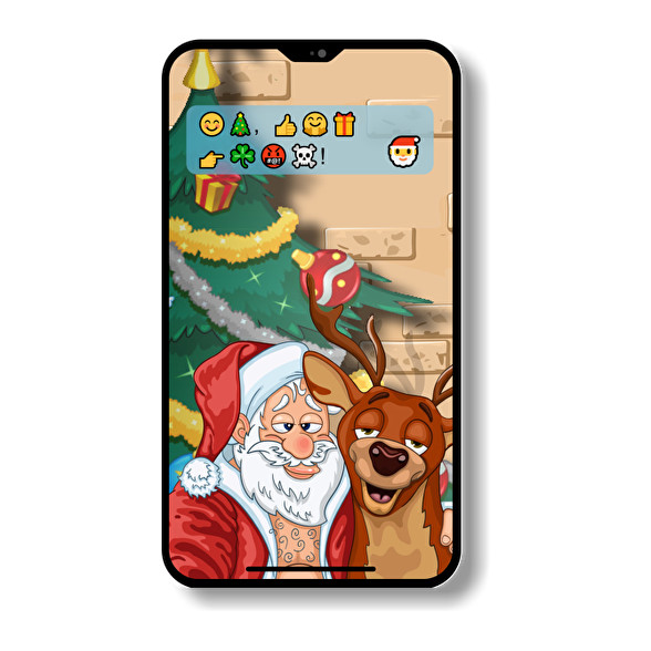 Santa Claus - Selfie-Férfi V-nyakú póló