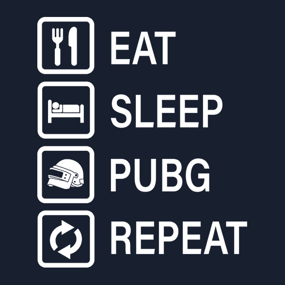 Eat Sleep PUBG Repeat - Fehér-Férfi V-nyakú póló