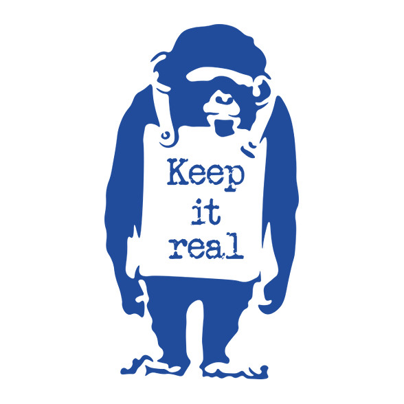 Keep it real - Banksy graffiti-Férfi V-nyakú póló