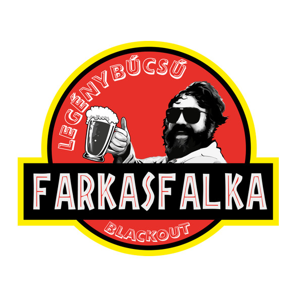 Legénybúcsú - farkasfalka blackout-Férfi V-nyakú póló