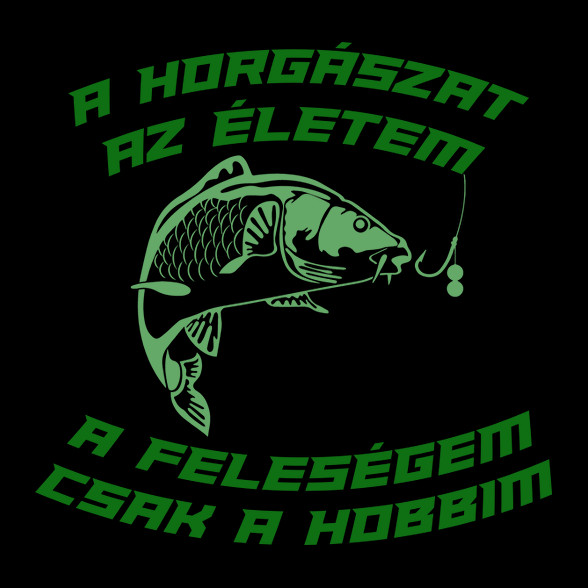 A horgászat az életem-Férfi V-nyakú póló