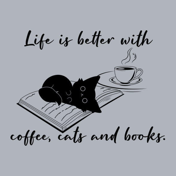 Coffee, cats and books-Férfi V-nyakú póló