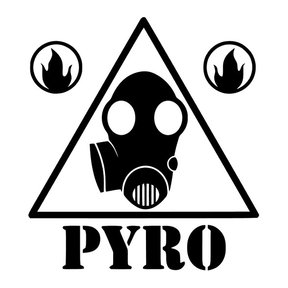 TF 2- Pyro-Férfi V-nyakú póló