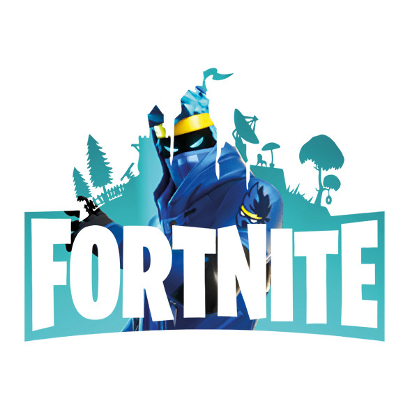 Fortnite logo Ninja-Férfi V-nyakú póló