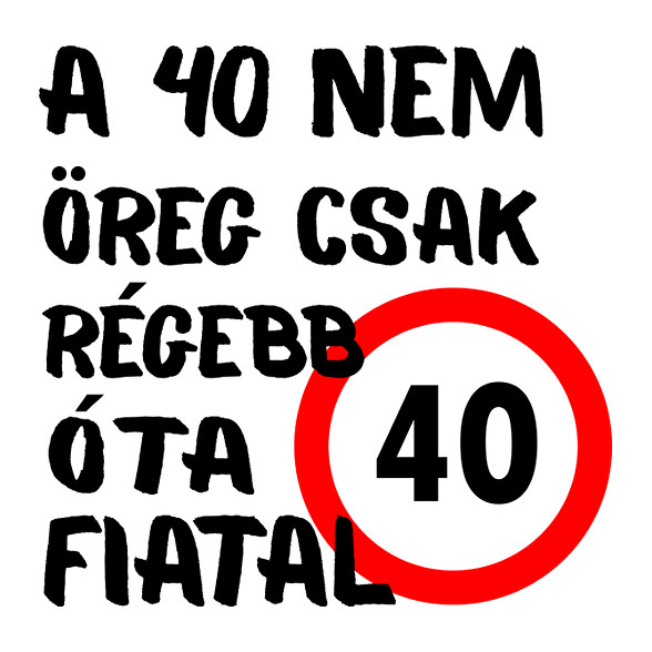 40 éves Fekete minta-Férfi V-nyakú póló