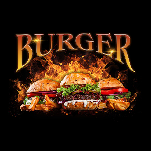 Burger-Férfi V-nyakú póló