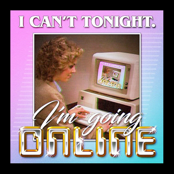 I Can't Tonight - I'm Going Online-Férfi V-nyakú póló