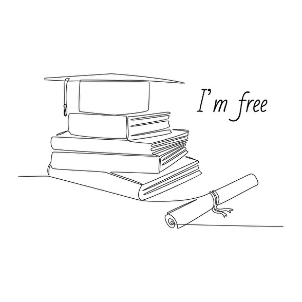 I'm free - Diplomás minta-Férfi V-nyakú póló