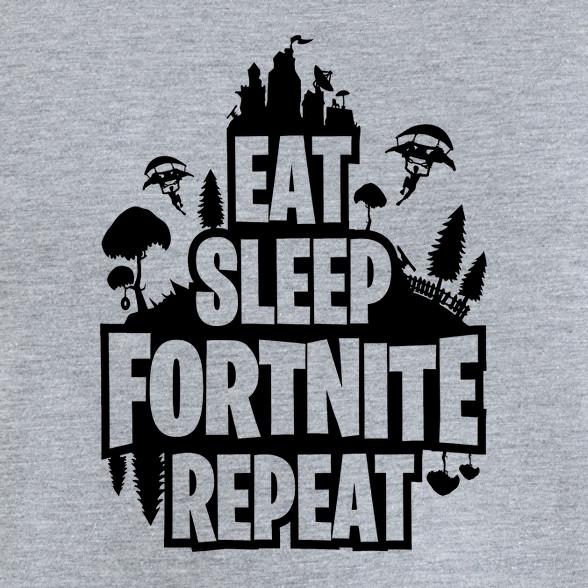 Eat Sleep Fortnite Repeat Style - Fekete-Férfi V-nyakú póló