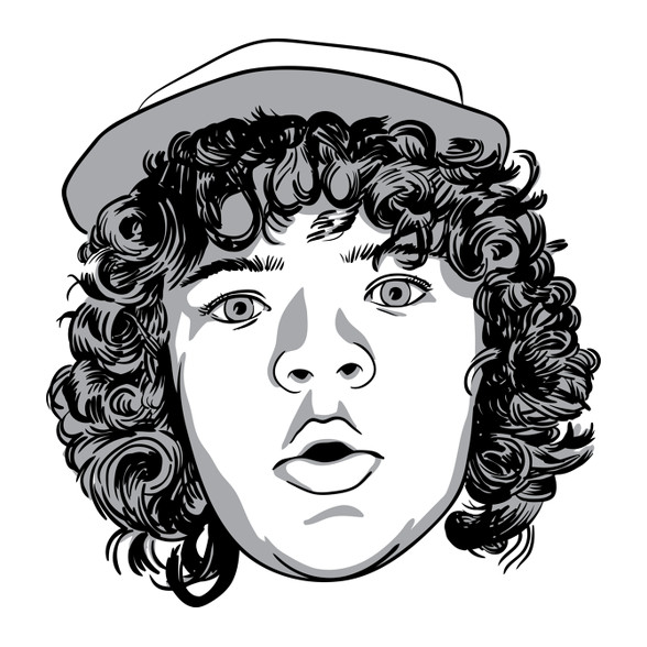 Stranger Things Dustin-Férfi V-nyakú póló