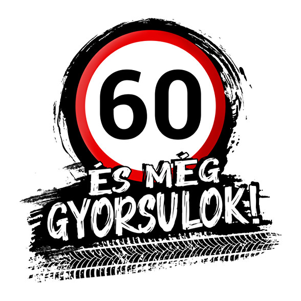 60 és még gyorsulok-Férfi V-nyakú póló